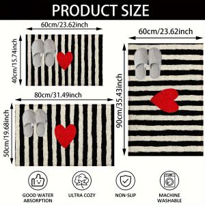 VIKAMA black and white striped anti-slip floor MATS for kitchens bedrooms festivals light and soft carpets home decoration