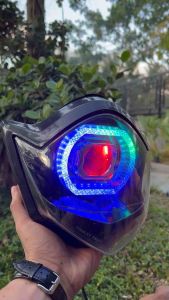Lampu depan vixion old lama tanduk biled billed matrix RGB ganti warna suka-suka