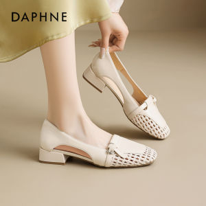 Daphne | Lace Hollow Thick Heel Womens Summer Office Casual Shoes
