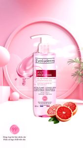 Gel Rửa Mặt Ngăn Mụn Evoluderm Pháp 250ml Anti-Blemish Purifying Cleansing Gel Chiết Xuất Bưởi Hồng Hoa Cúc Và Zin C