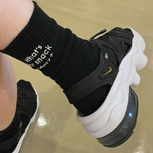 Tất Màu Trơn Thêu Chữ Cái Phong Cách Nhật Bản Sành Điệu Instagram Tất Cổ Cao Cho Nữ Tất Dài Dễ Phối Cơ Bản Kiểu Nhật Ống Cao Vừa Phong Cách JK