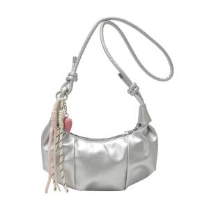 Womens Crescent Shoulder Bag Elegant PU Leather Handbag 2026 Trendy Crossbody Purse Minimalist Chic Daily Evening Bag