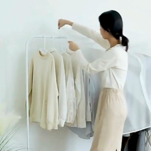 E2U0502 ผ้าคลุมราวกันฝุ่น แบบขุ่น ไม่มีลาย