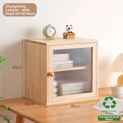 Real Wood Simple Bookshelf with Storage