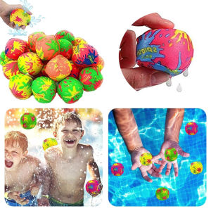 12Pcs Reusable Water Balloons Absorbent Soaker Water Balls for Kids Summer Beach Swimming Pool Party Favors Kids Pool Toys