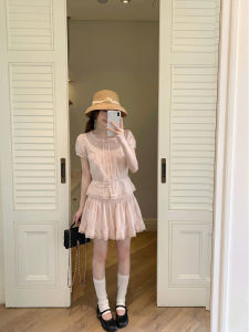 Sweet & Lace Stitched Linen Blouse