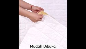 [ PAKET 10 LEMBAR ] Wallpaper 3D Foam Batu Bata / Sticker Dinding Timbul Warna Biru