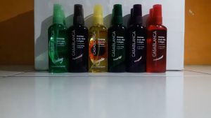 Casablanca Illusion 100ml - Spray Parfum Elegan Warna Orange/Tutu/Pasir Coklat Aroma Bunga/Roast Rice Ukuran Travel