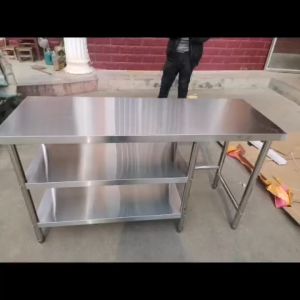 XINHONG ชั้นวางแก๊สในครัว โต๊ะสแตนเลส 304 สแตนเลส ชั้นวางเตาแก๊ส 120*50*70 stainless steel Table ที่จัดระเบียบห้องครัว ชั้นเก็บของ งานหนัก สามารถรองรับน้ำหนักได้ 350กก ปรับความสูงได้