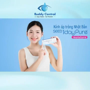 Lens 1 ngày SEED 1dayPure Moisture trong suốt - 5 CẶP | DIA 14.2 BC 8.6 Lens y tế - Buddy Central