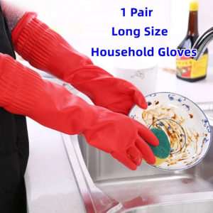 38CM LONG SIZE 1 Pair Household Gloves / Laundry Gloves / Kitchen Washing Gloves/Rubber Gloves