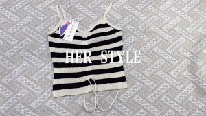 JaneCoco แขนสั้น สไตล์น่ารักๆ ลายทางขาวดำ พร้อมส่ง