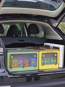 Car trunk storage box foldable storage box organizer multifunction car trunk organizer box storage transparent 40L