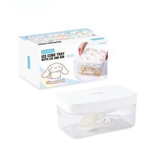 Hello Kitty Cinnamoroll Ice Tray with Lid and Bin and Ice Scoop Cartoon Silicone Ice Molds 24 Holes Cute Cat Ice Cube Tray for Drinks Coffee Cocktail