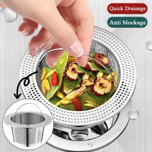 304 Stainless Steel Mesh Drain Hole Filter Household Kitchen Sink Sewer Garbage Anti-Clogging Deodorizing Filter Home Accessories