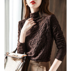 Spring Stylish French Elegant Lace Stand-collar T-shirt