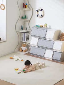 Kids Toy Storage Cabinet Multipurpose Stackable Bedroom Living Room Storage Box Organizer