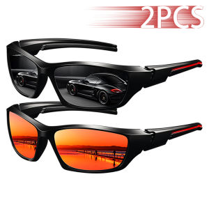 2 PCS Fashion Vintage Driving Fishing Cycling Sports Sunglasses Men Women Running Mountaineering Sport Sun Glasses UV400 Eyewear