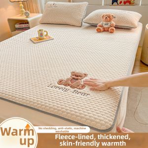 NAIYOUCHENG | Fleece Lined Thickened Dust-Resistant Anti-Slip Fitted Sheet