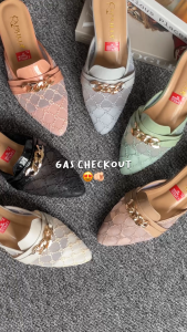 sandal brukat wanita gesper 3 cm | heels brukat wanita 3 cm | heels mules wanita 3 cm | sandal brukat wanita | sandal brukat gesper depan | heels wanita hak tahu 3 cm