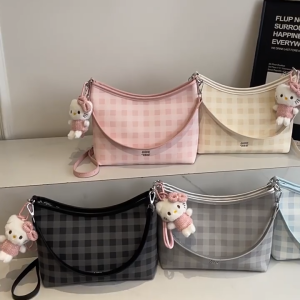 Túi xách nữ đeo vai túi kẹp nách đeo chéo kẻ ô dáng vuông trẻ trung thanh lịch Thanhthushop68 096