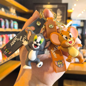 Adorable Cat And Mouse Cartoon Keychain Tom And Jerry Bag Charm Car Student Backpack Hanging Decoration Small Gift