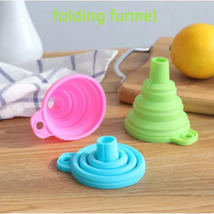 Silicone Folding Funnel Multifunctional Portable Mini Kitchen Retractable Oil Leak Household Liquid Dispenser Kitchen Utensils