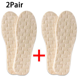 Winter Warmth Wool Insoles Soft Comfortable Insole Latex Shock-Absorbing Soles Anti-Slip Heated Shoe Pads 1Pair/2Pair
