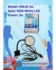 🔥[Ready Stock]🔥OceanMaster Mini Clip Light Aquarium LED (3W / 5W) Fish Tank Light Adjustable Brightness