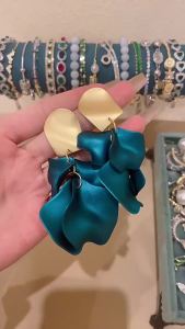 Colorful Rose Petal Drop Earrings For Women Girls Personality Simple Dangle Earrings Party Wedding Ear Jewelry