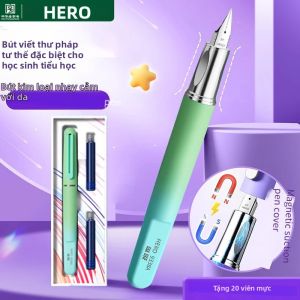 HERO | Bút Máy Từ Tính Hero 9338A Dành Cho Trẻ Em Viết Thư Pháp Cầm Thoải Mái Thân Thiện Với Người Mới Bắt Đầu Cấu Tạo Kim Loại Ngòi Tiêu Chuẩn