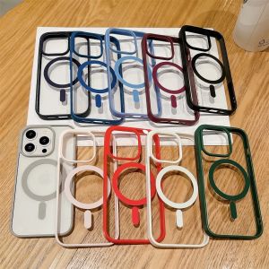 Luxury Shockproof Magsafe Wireless Charge Case for iPhone 16 15 14 13 Plus 12 Mini 11 Pro XR XS Max Clear Magnetic Bumper Cover