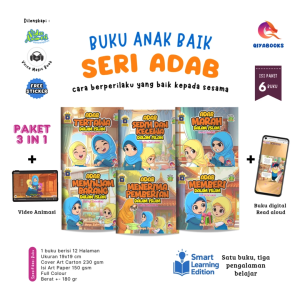 Paket Adab (1 Set 6 Buku) - Belajar Adab dalam Islam Full Color Bonus Voice Magic Book - Qiya Books