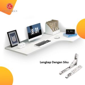 Meja Lipat Tempel Dinding Hias Kamar Aesthetic - Meja Laptop/Komputer Sudut 80x50cm Modern Minimalis