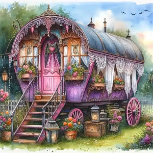 Motorhome Landscape Diamond Painting Kit Square Round Diamond 5D DIY Mosaic Handmade Art Unique Exquisite Gift Crafts Home Decor