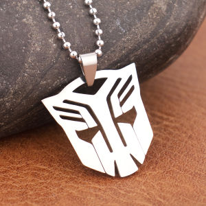 Stainless Steel Popular Movie Autobots Pendant Optimus Prime Decepticon Logo Necklaces Hollow Geometry Jewelry Accessories Gifts