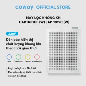 Máy lọc không khí Coway Cartridge (W) AP-1019C (W) | Diện tích 33m2 | Hệ thống lọc bụi mịn màn hình cảm ứng đèn báo khi cần thay màng lọc thiết kế sang trọng | Hàng chính hãng