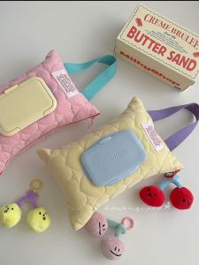 Dopamine Wet Wipes Large Capacity Drawstring Baby Stroller Paper Towel Bag Flip Cover Partition Bag Family Storage Organizer