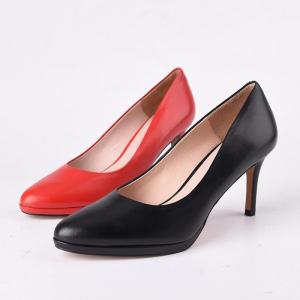 Le Saunda Layer One Sheepskin Office Shoes Womens Black High Heel Single Shoes Spring Summer Breathable Leather Shoes