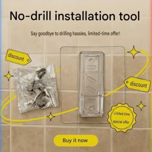 No Drill Bathroom Shower Head Holder Wall Mount Sticker Pelekat Pemegang Shower Mandi Kuat Tanpa Tebuk Dinding