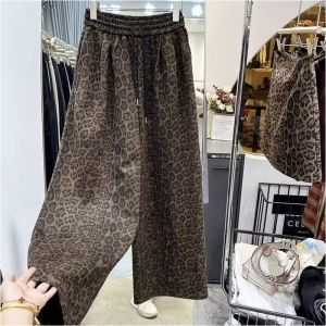 Quần Ống Rộng Họa Tiết Da Báo Phong Cách Mỹ Cổ Điển Cỡ Lớn Cho Nam Quần Ống Đứng Thường Ngày Mùa Thu Đông Quần Dài Thường Ngày