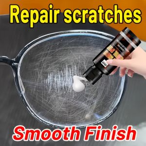 Glass scratch repair restoring clarity and smooth surface effect suitable for car windows windshields eyeglass lenses etc.
