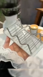 TWOL SHOP Stock no.241,1pcs Stainless Steel Soap Holder with Tray Soap Dispenser shape Drain Rack for Bathroom