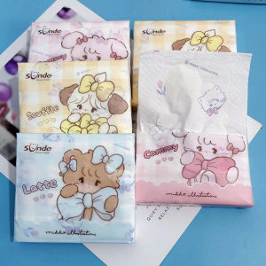 8 Packs Portable Mikko Collaborative Cute Printed Tissue Paper Handkerchiefs Dry And Wet Wipes Facial Tissues Sundae Brand