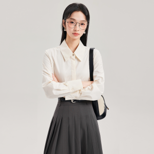 MOVK | Áo Sơ Mi Trắng Elegent Cho Phụ Nữ Có Đủ Cúc Vàng Đồ Công Sở