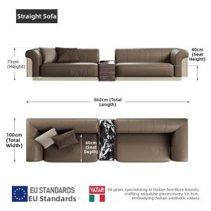 VATAR | Modern Minimalist Leather Sofa Set