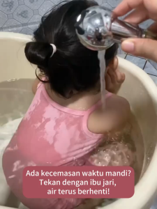 2-in-1 Baby Shower Head with One Touch Switch Gentle Massage Spray Modes Adjustable Water Flow