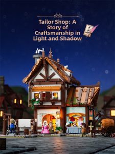 Funwhole | Medieval Tailor Shop Assembly Lighted Model Toy Ornament