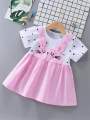 3-6yrs Baby Girls 2in1 Summer 🐰 Rabbit Suspender Dress Cute Fashion 3~6岁女童夏季兔子🐰背带裙假两件装新款时尚可爱. 