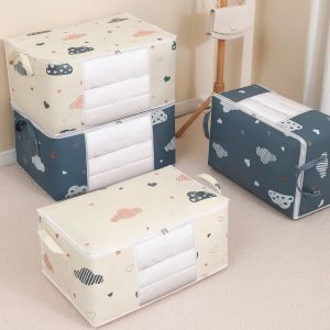 1pc Blue/White Quilt Clothes Storage Bag Moisture Dust Proof Organizer Big Capacity Duvet Blanket Sorting Bags